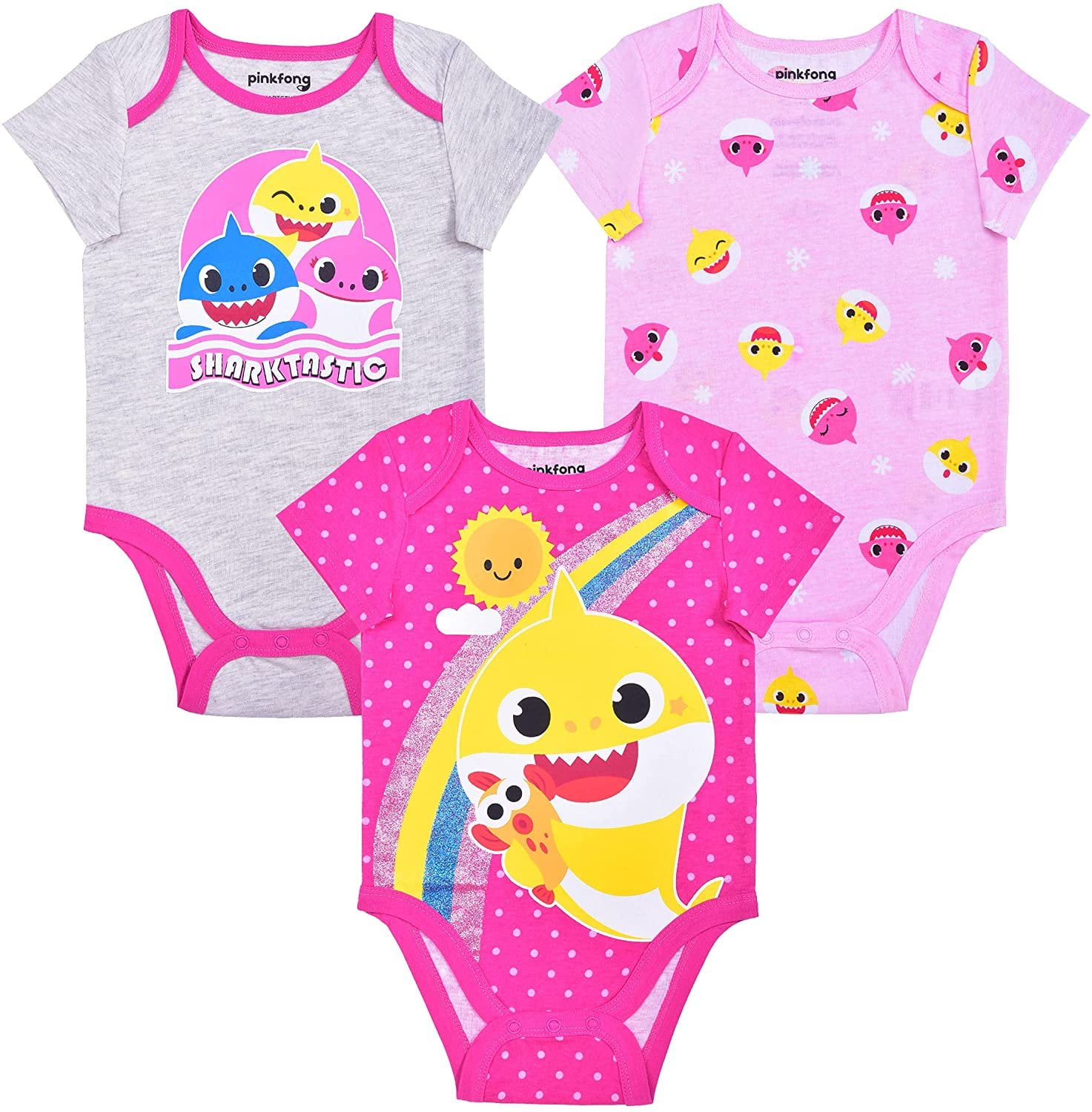Baby Shark Daddy Shark and Mommy Shark Girls 3 Pack Character
