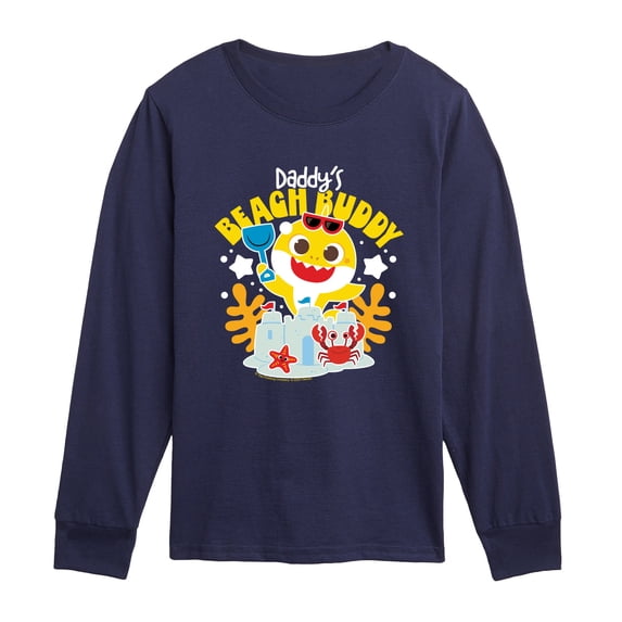 Baby Shark - Daddy's Beach Buddy Toddler Boys' Toddler Long Sleeve Graphic T-Shirt