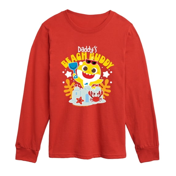 Baby Shark - Daddy's Beach Buddy Toddler Boys' Toddler Long Sleeve Graphic T-Shirt