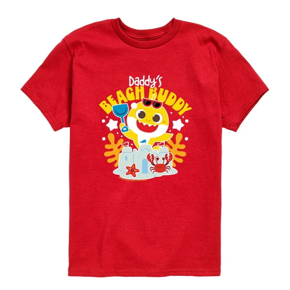 Baby Shark - Daddy's Beach Buddy Toddler Boys' Toddler Short Sleeve Graphic T-Shirt