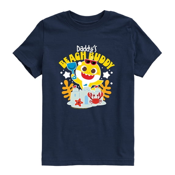 Baby Shark - Daddy's Beach Buddy Toddler Boys' Toddler Short Sleeve Graphic T-Shirt