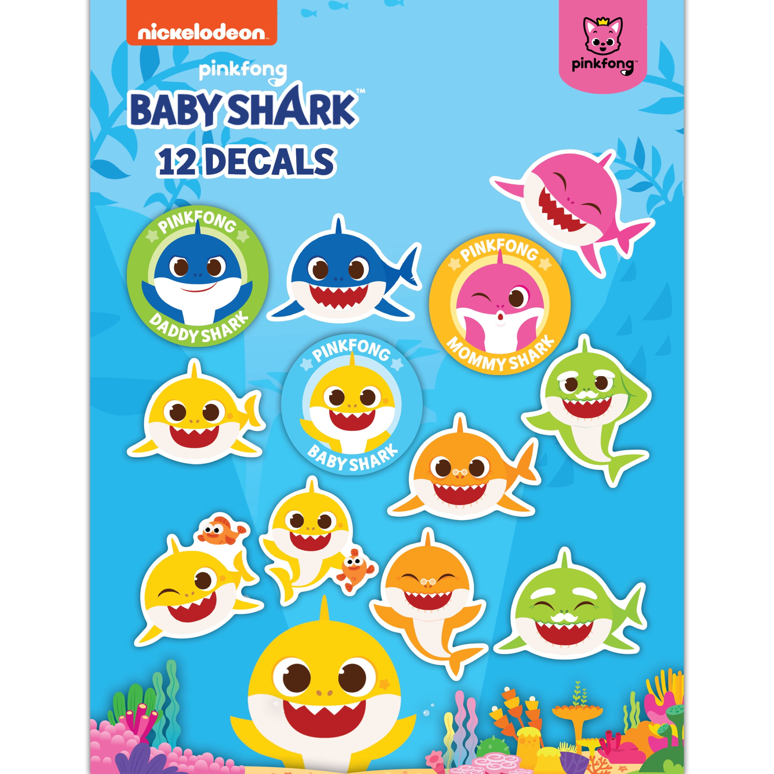 Baby Shark Decals - Set of 12 Officially Licensed PinkFong Nickelodeon ...