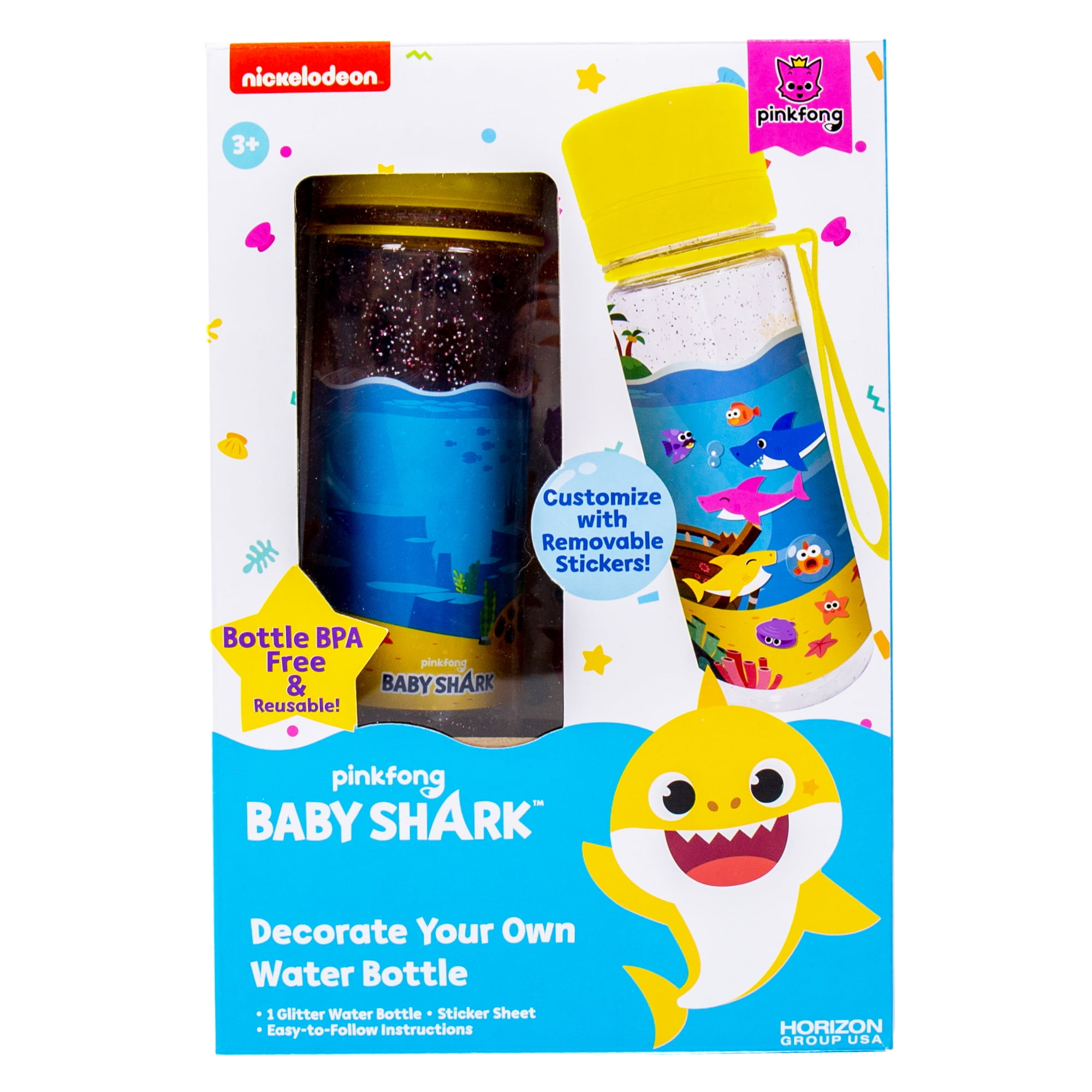 Baby Shark Decorate Your Own Water Bottle Craft Kit (3 Pieces) - Walmart.com, image size:2000x2000
