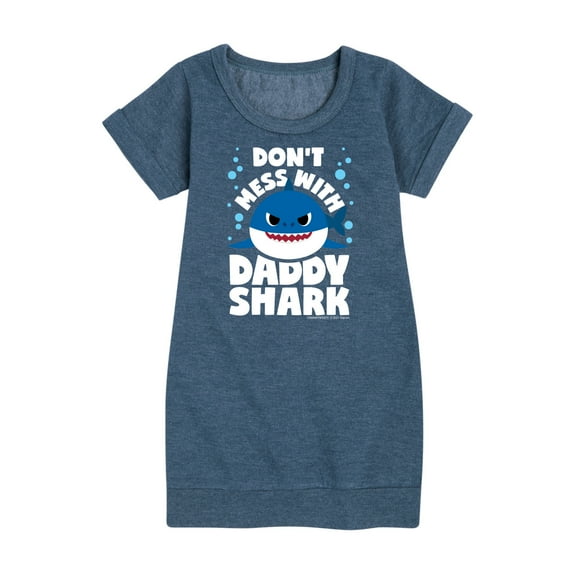 Baby Shark - Don't Mess With Dadday Shark - Toddler And Youth Girls Fleece Dress