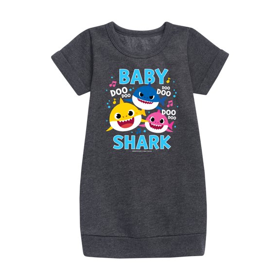 Baby Shark Family Doo Doo Doo - Toddler And Youth Girls Fleece Dress
