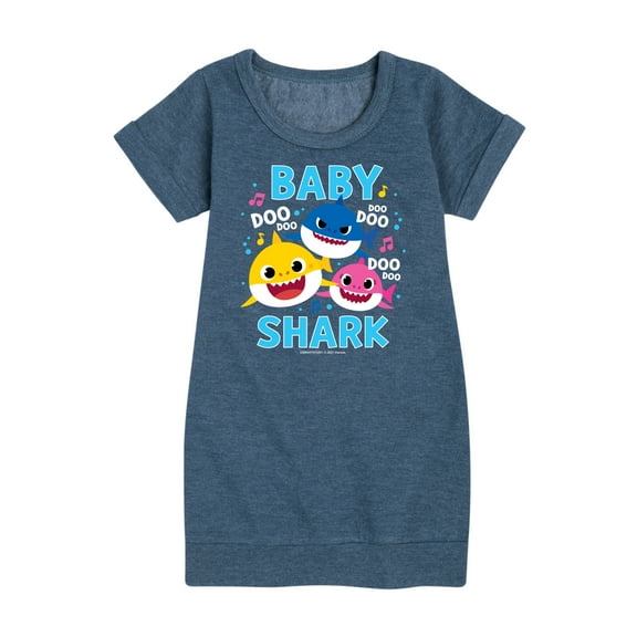 Baby Shark Family Doo Doo Doo - Toddler And Youth Girls Fleece Dress