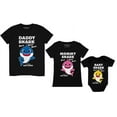 thumbnail image 1 of Baby Shark Family Set for Daddy Mommy Baby Matching Father Mother Infant Outfits Mom Black X-Large / Dad Black Large / Baby Black NB (0-3M), 1 of 8