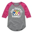 thumbnail image 1 of Baby Shark - Fintastic Family - Toddler And Youth Girls Raglan Graphic T-Shirt, 1 of 6