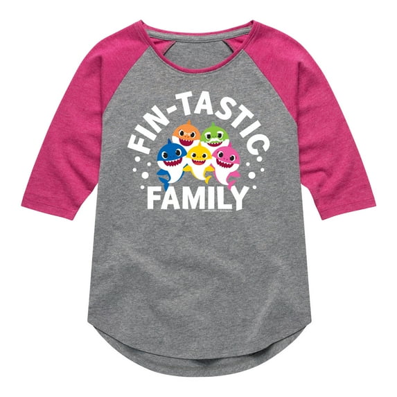 Baby Shark - Fintastic Family - Toddler And Youth Girls Raglan Graphic T-Shirt