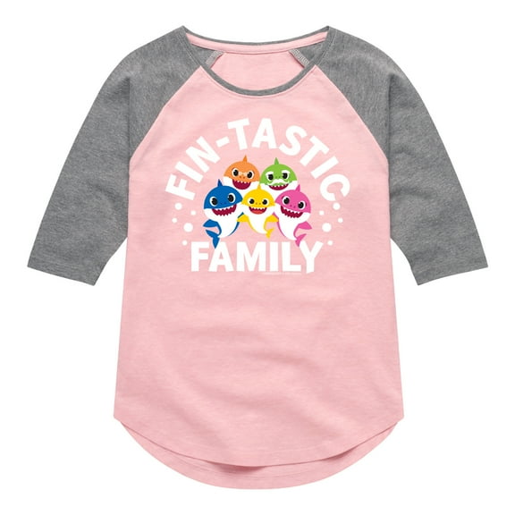 Baby Shark - Fintastic Family - Toddler And Youth Girls Raglan Graphic T-Shirt