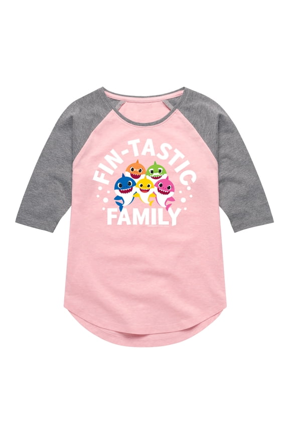 - Fintastic Family - Toddler And Youth Girls Raglan Graphic T-Shirt