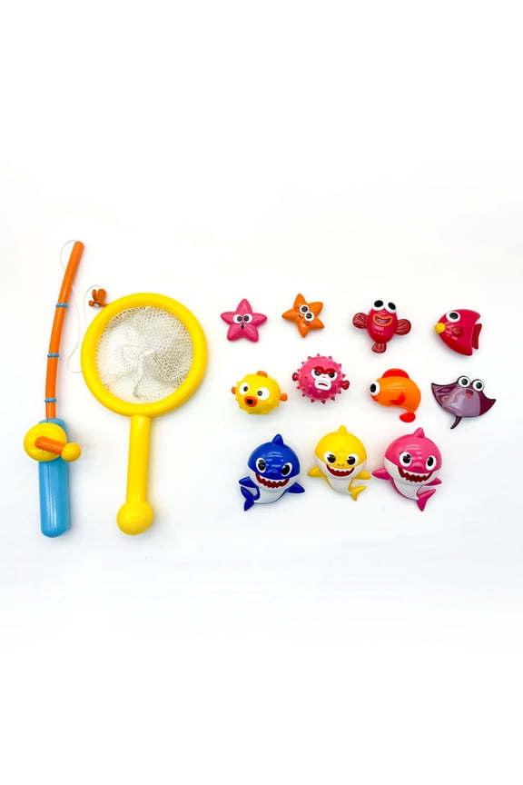 Fishing Set, Educational Pool Toy - Fishing Rod, Net & Baby Shark Characters (Ages 3+)