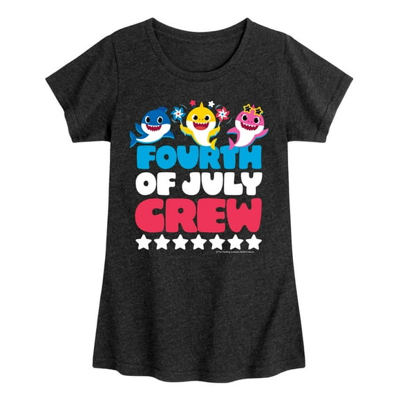 Baby Shark - Fourth Of July Crew - Girl's Fitted Short Sleeve Tee