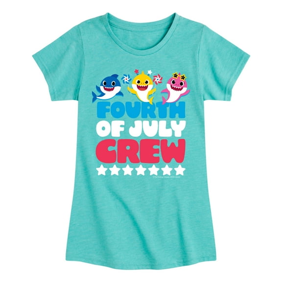 Baby Shark - Fourth Of July Crew - Girl's Fitted Short Sleeve Tee