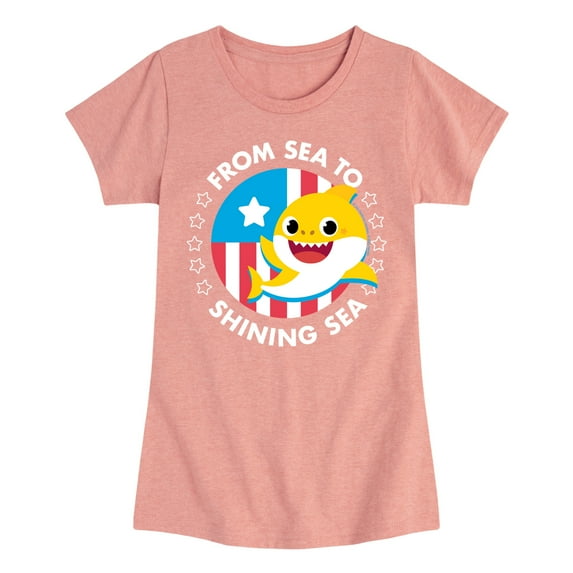Baby Shark - From Sea to Shining Sea - Girl's Fitted Short Sleeve Tee