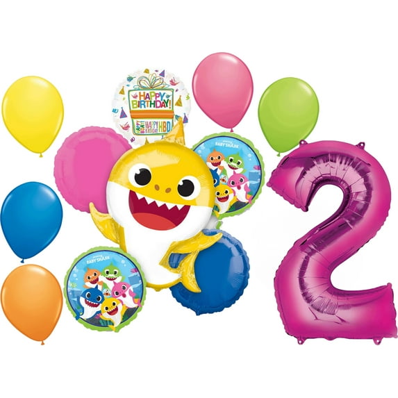 Baby Shark Girl 2nd Birthday Party Supplies Balloon Bouquet Decorations