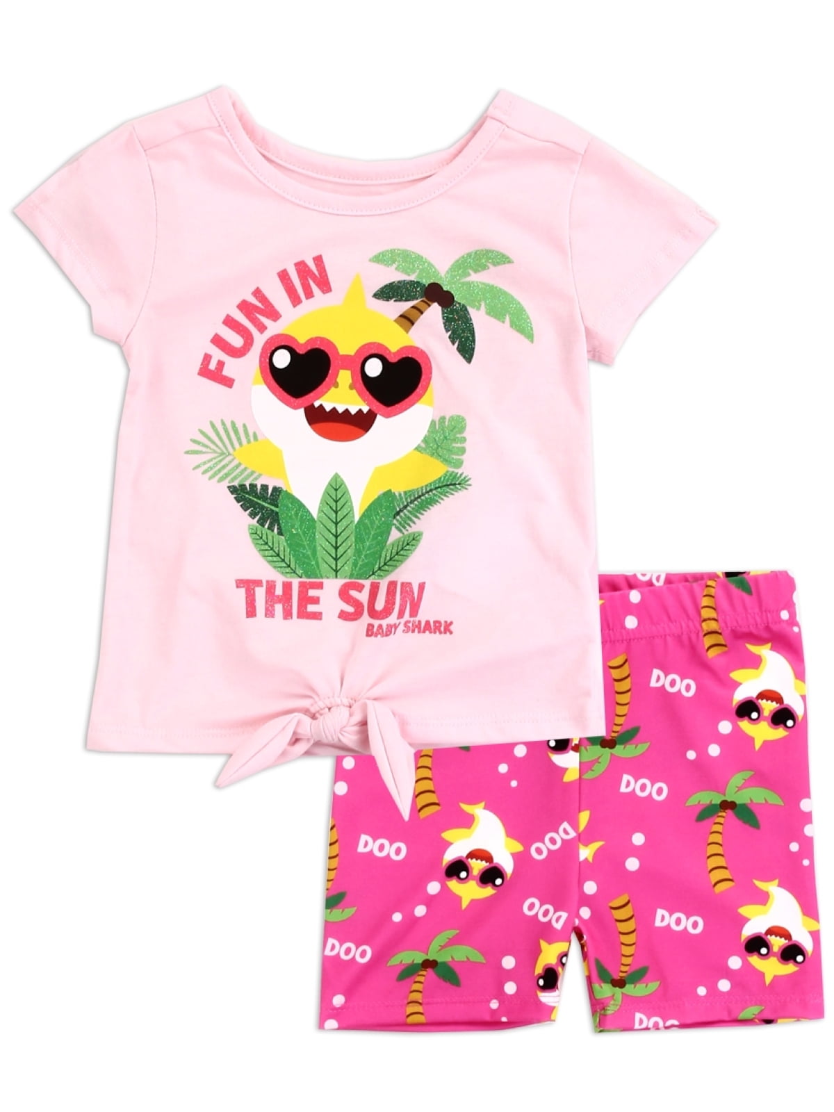 Baby Shark Girls' Fun in the Sun Bike Shorts Set (Toddler Girls)