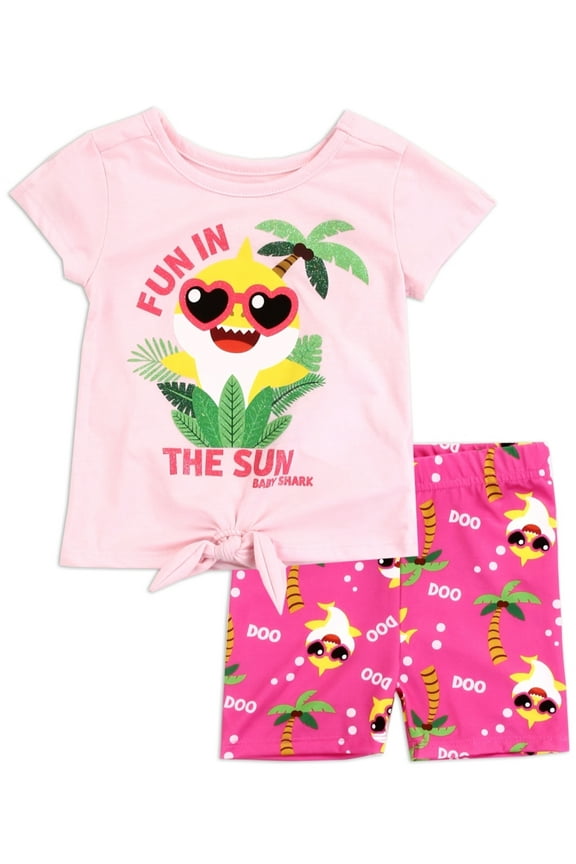 Girls' Fun in the Sun Bike Shorts Set (Toddler Girls)