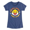 thumbnail image 1 of Baby Shark - Going With The Flow Girls' Fitted Short Sleeve Graphic T-Shirt, 1 of 5