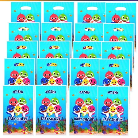 Baby Shark Goodie Bag Candy Treat Birthday Gift Bags Party Favors Handles Snack Supplies