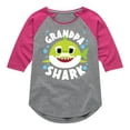 thumbnail image 1 of Baby Shark - Grandpa Shark - Toddler And Youth Girls Raglan Graphic T-Shirt, 1 of 6