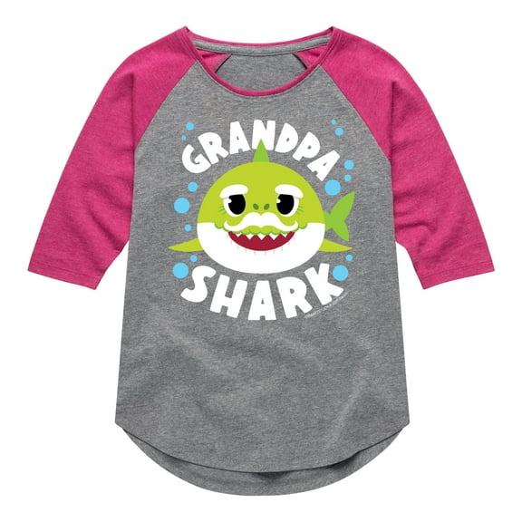 Baby Shark - Grandpa Shark - Toddler And Youth Girls Raglan Graphic T-Shirt
