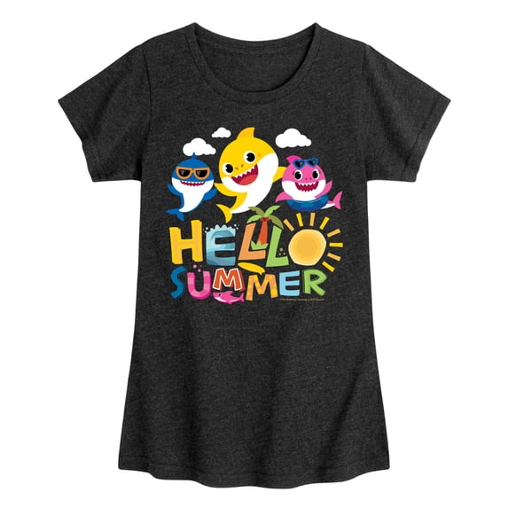 Baby Shark - Hello Summer - Youth Girls Fitted Short Sleeve T-Shirt