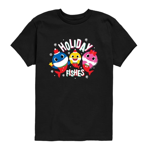 Baby Shark - Holiday Fishes Toddler Boys' Toddler Short Sleeve Graphic T-Shirt