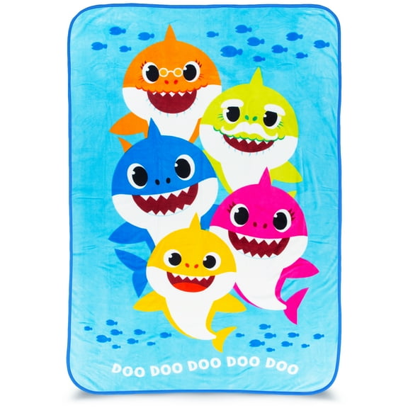 Baby Shark Kids Fleece Twin/Full Blanket, 62 x 90, Blue, Nickelodeon
