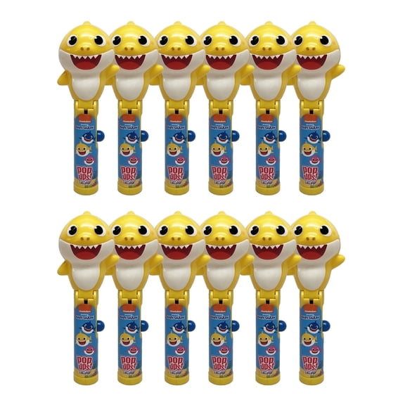 Baby Shark Lollipop Holder Case, 12 Count, Includes Lollipops
