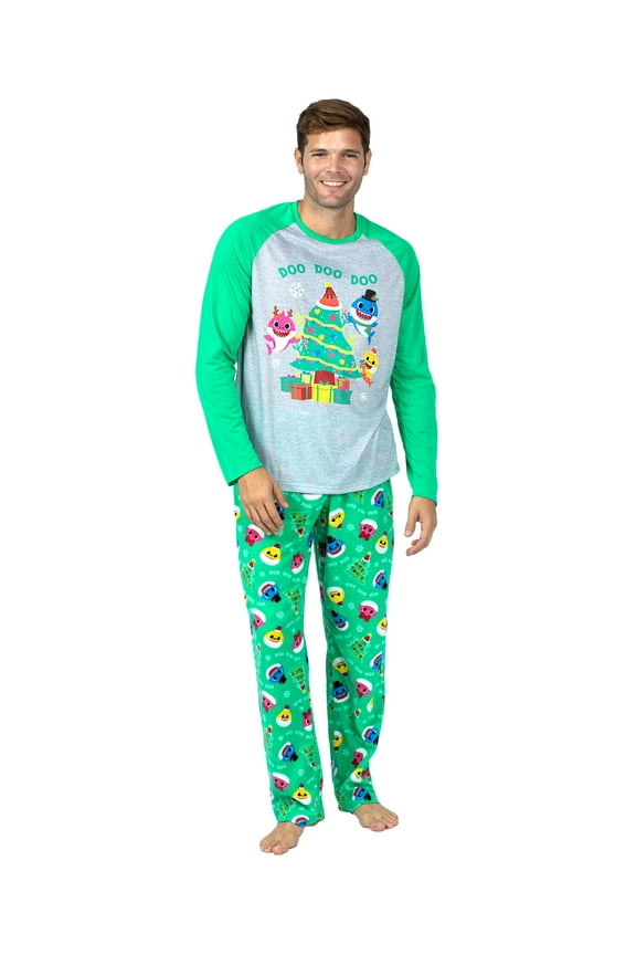 Mens 2 Piece Family Pajama Set Daddy Shark Sleepwear, Daddy Shark, Size: L