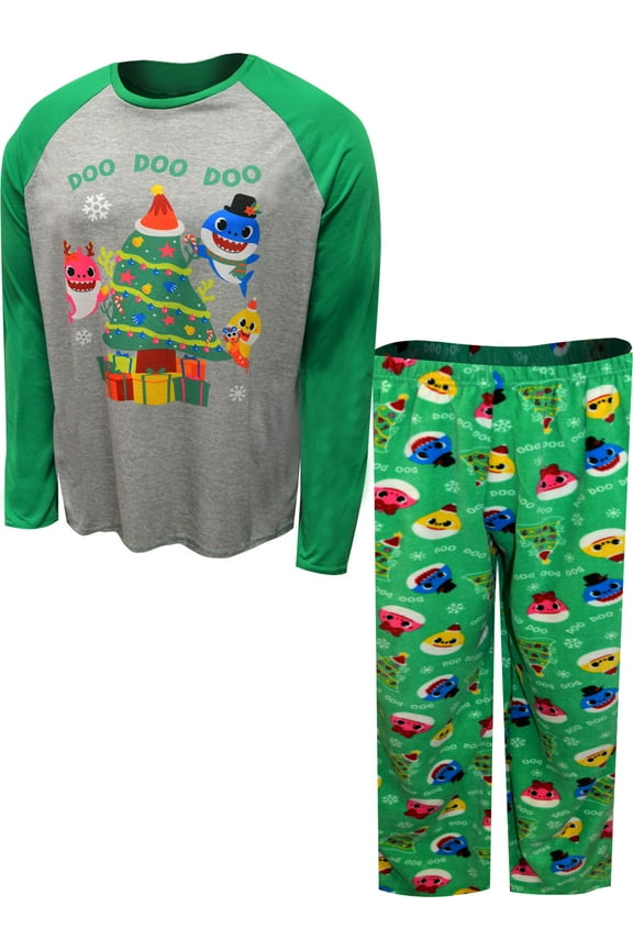 Mens Baby Shark Daddy Shark Christmas Mens Pajama (Small)