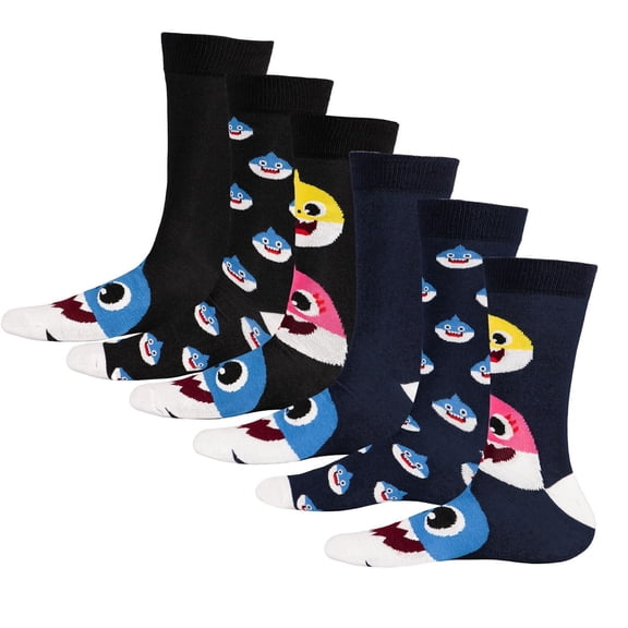 Baby Shark Mens Cotton Socks (Pack of 6)