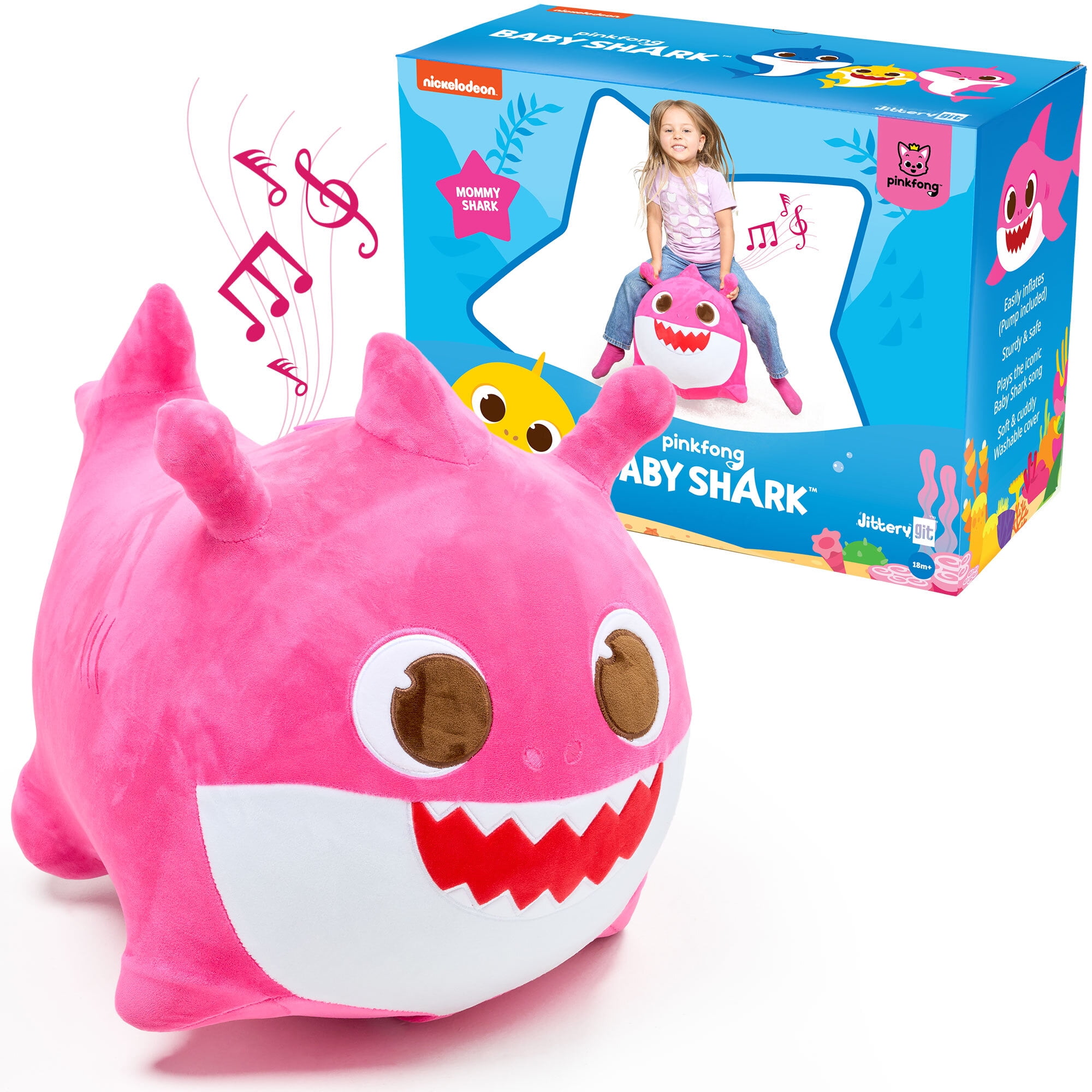 Baby Shark Mommy Shark Hopper Plush Toy - Inflatable Ride On