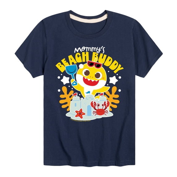 Baby Shark - Mommy's Beach Buddy Boys' Short Sleeve Graphic T-Shirt