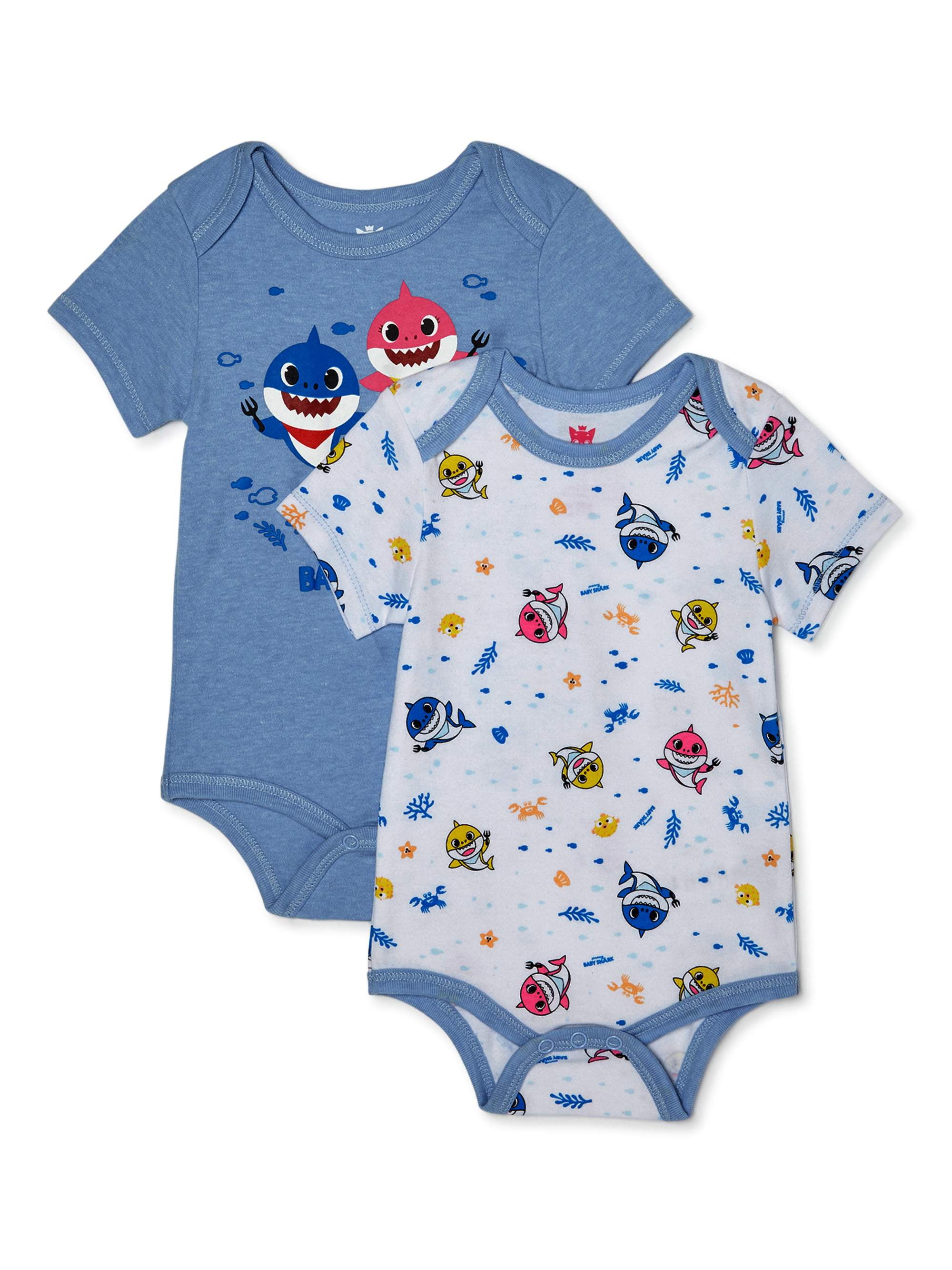 Baby Shark Newborn Baby Boys 2Pack Creepers