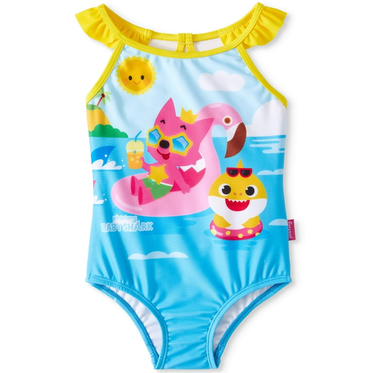 Baby Shark One Piece Swimsuit Toddler Girls Walmart