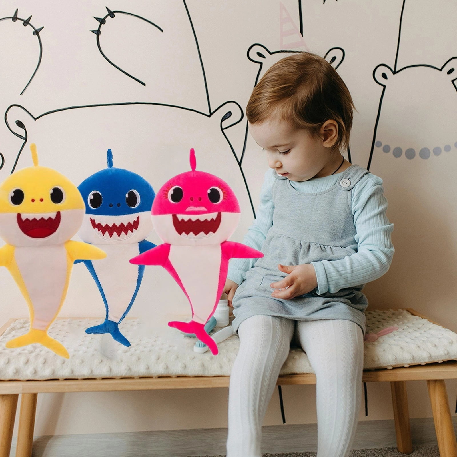 Peluche Requin Cartoon 30cm - Doudou Shark Doux Pour Enfants, Cadeau Anniversaire