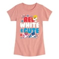 thumbnail image 1 of Baby Shark - Red White and Cute - Girl's Fitted Short Sleeve Tee, 1 of 6