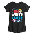 thumbnail image 1 of Baby Shark - Red White and Cute - Girl's Fitted Short Sleeve Tee, 1 of 6