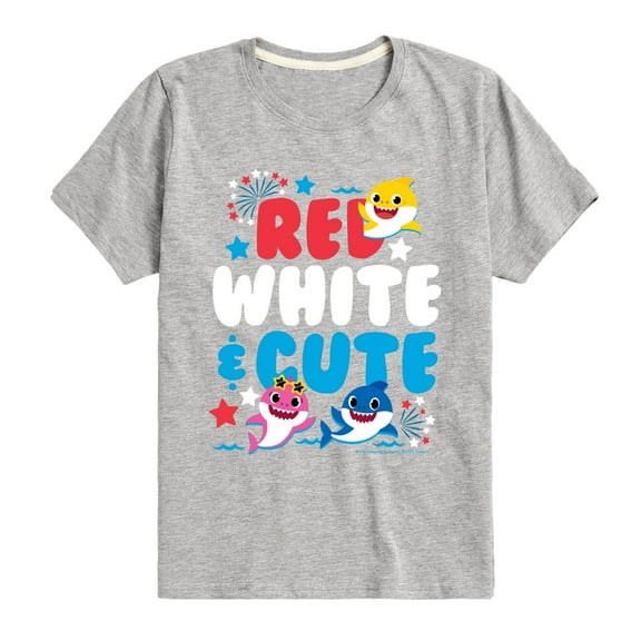 Baby Shark - Red White and Cute - Toddler Short Sleeve T-Shirt