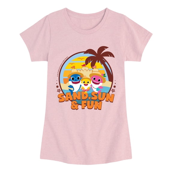 Baby Shark - Sand Sun And Fun Toddler Girls' Toddler Short Sleeve Graphic T-Shirt