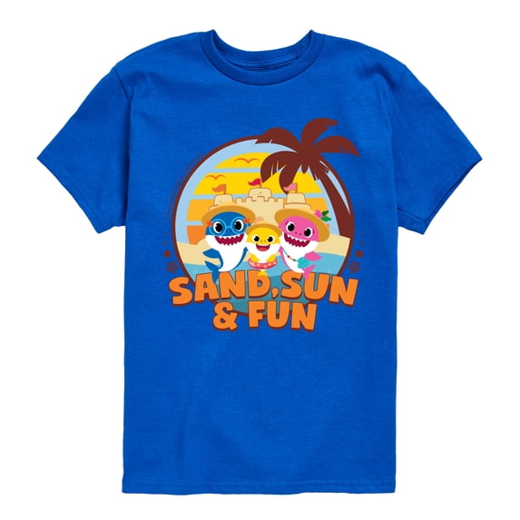 Baby Shark - Sand Sun And Fun - Youth Boys Short Sleeve Graphic T-Shirt