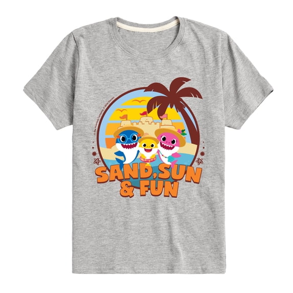 Baby Shark - Sand Sun And Fun - Youth Boys Short Sleeve Graphic T-Shirt