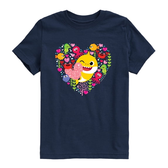 Baby Shark - Sea Creature Heart - Toddler Boys Short Sleeve Graphic T-Shirt