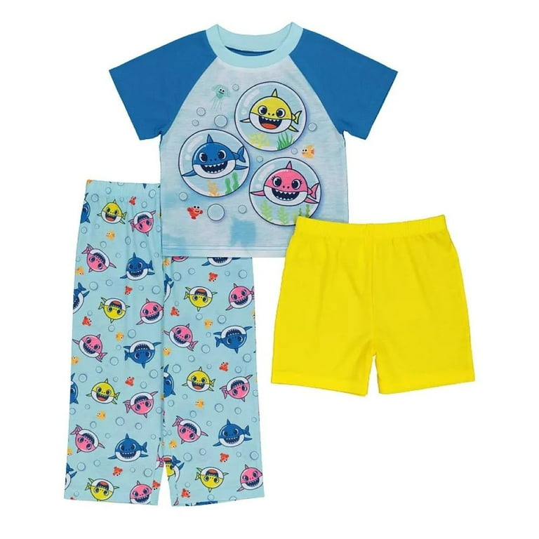 Baby Shark Sharks Toddler Boy's 3-Piece Pajama Set, Size 2T