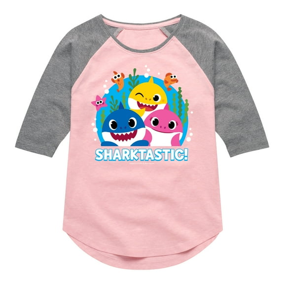 Baby Shark - Sharktastic - Toddler And Youth Girls Raglan Graphic T-Shirt