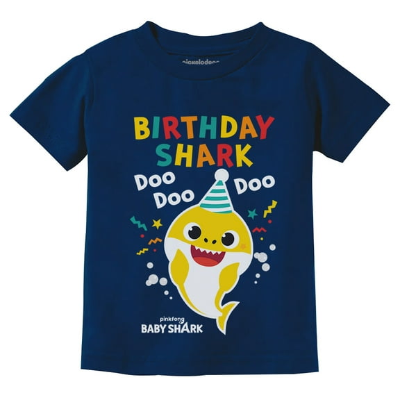 Baby Shark Shirt 1st 2nd Birthday Shark Outfit for Boy Girl Infant Kids T-Shirt 24M Navy