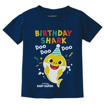 Baby Shark Shirt 1st 2nd Birthday Shark Outfit for Boy Girl Infant Kids T-Shirt 6M Navy