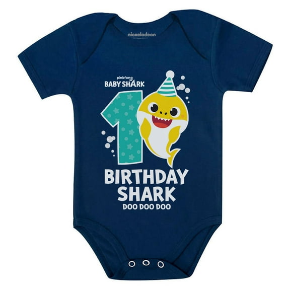 Baby Shark Shirt Gift for Kids Toddler 1st 2nd 3rd 4th Birthday Girl Boy Outfit Navy 18M (12-18M)
